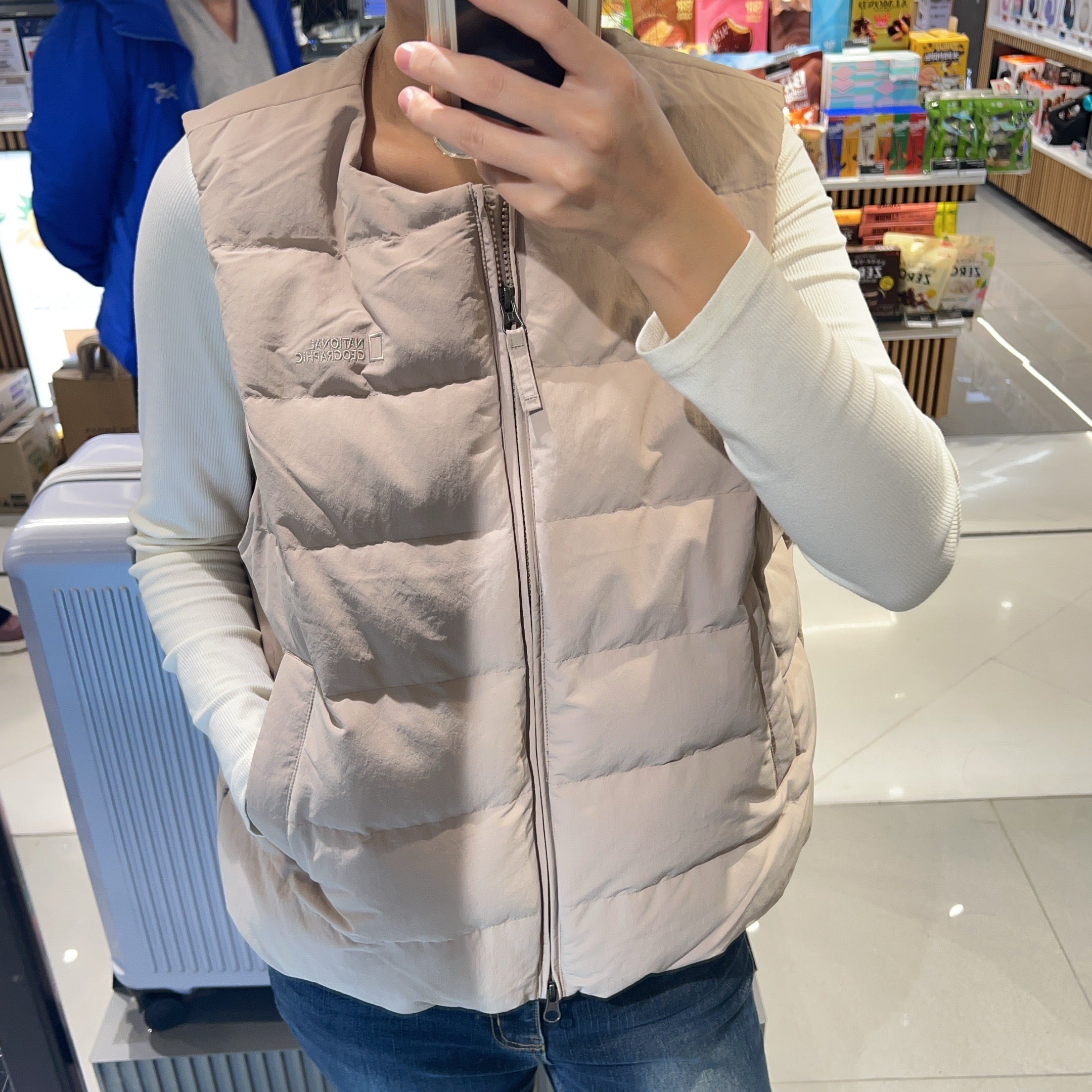 韓國 National Geographic 女裝 HERON 輕量 羽絨背心 (鵝絨)【NG013】