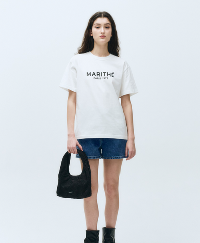 韓國 Marithe Francois Girbaud Women's REGULAR LOGO T-SHIRTS【MF598】