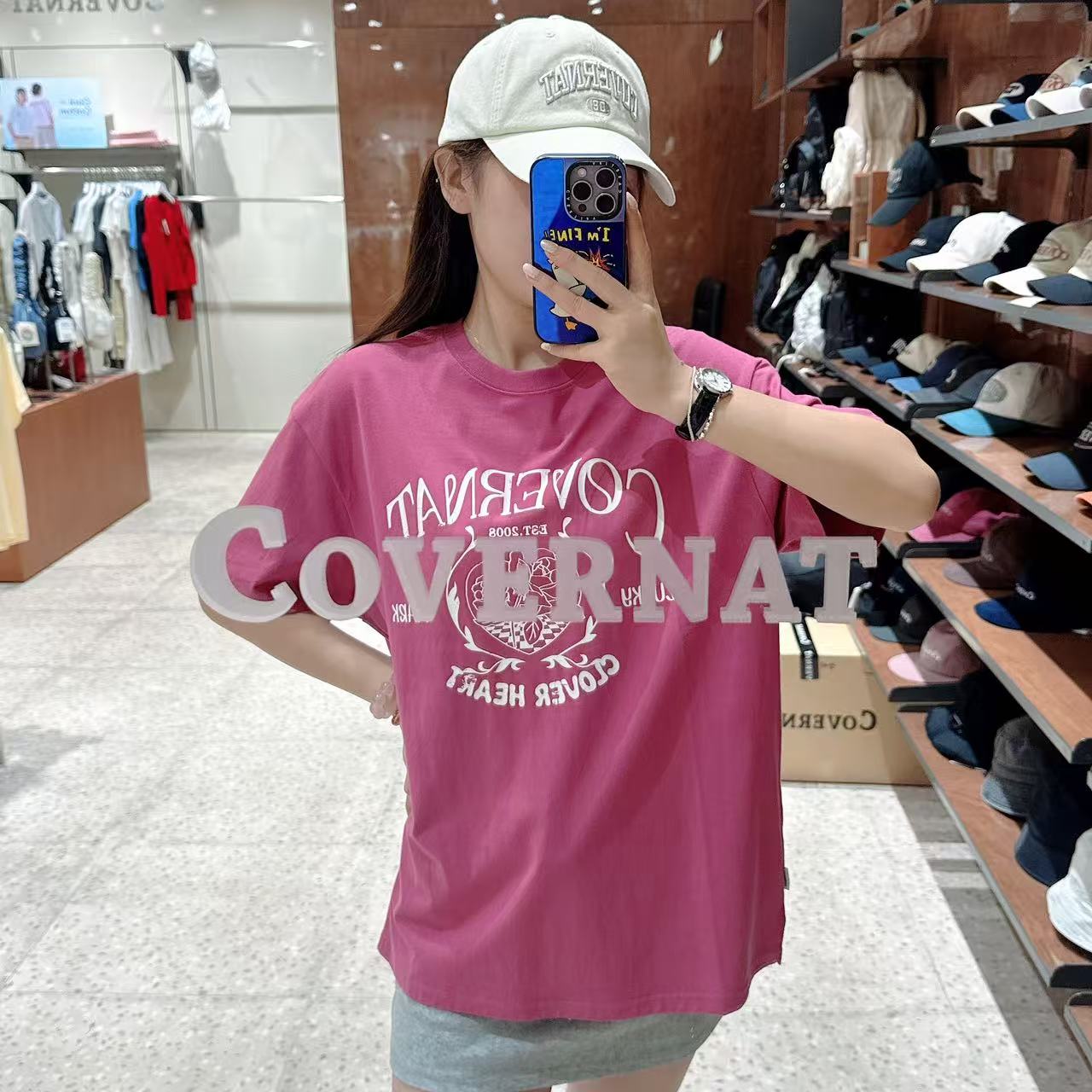 韓國 Covernat Women's Overfit Vintage Graphic T-Shirt【CO049】