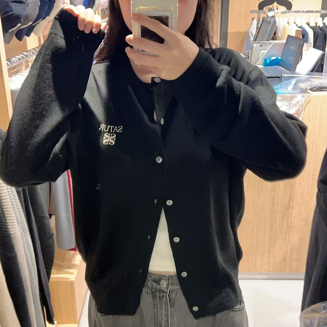 韓國 Satur Lauren Basic Crew Neck Fine Cardigan【SR139】