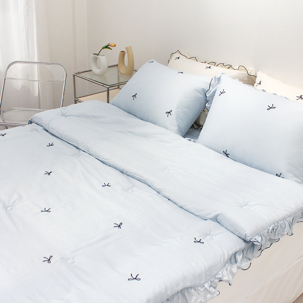 韓國 法式花邊蝴蝶刺繡結莫代爾(有花邊)【SM404】