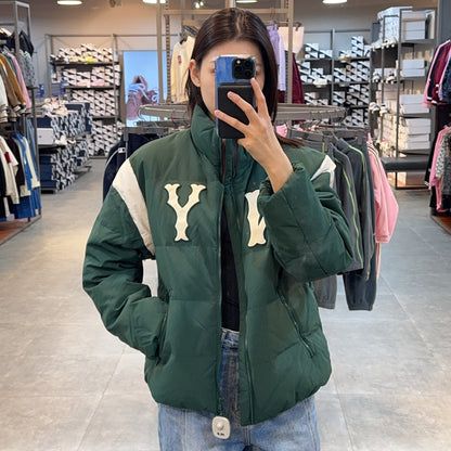 韓國 MLB Varsity Front Panel Curlsive Rib Heavyweight Short Padding NY【MB011】