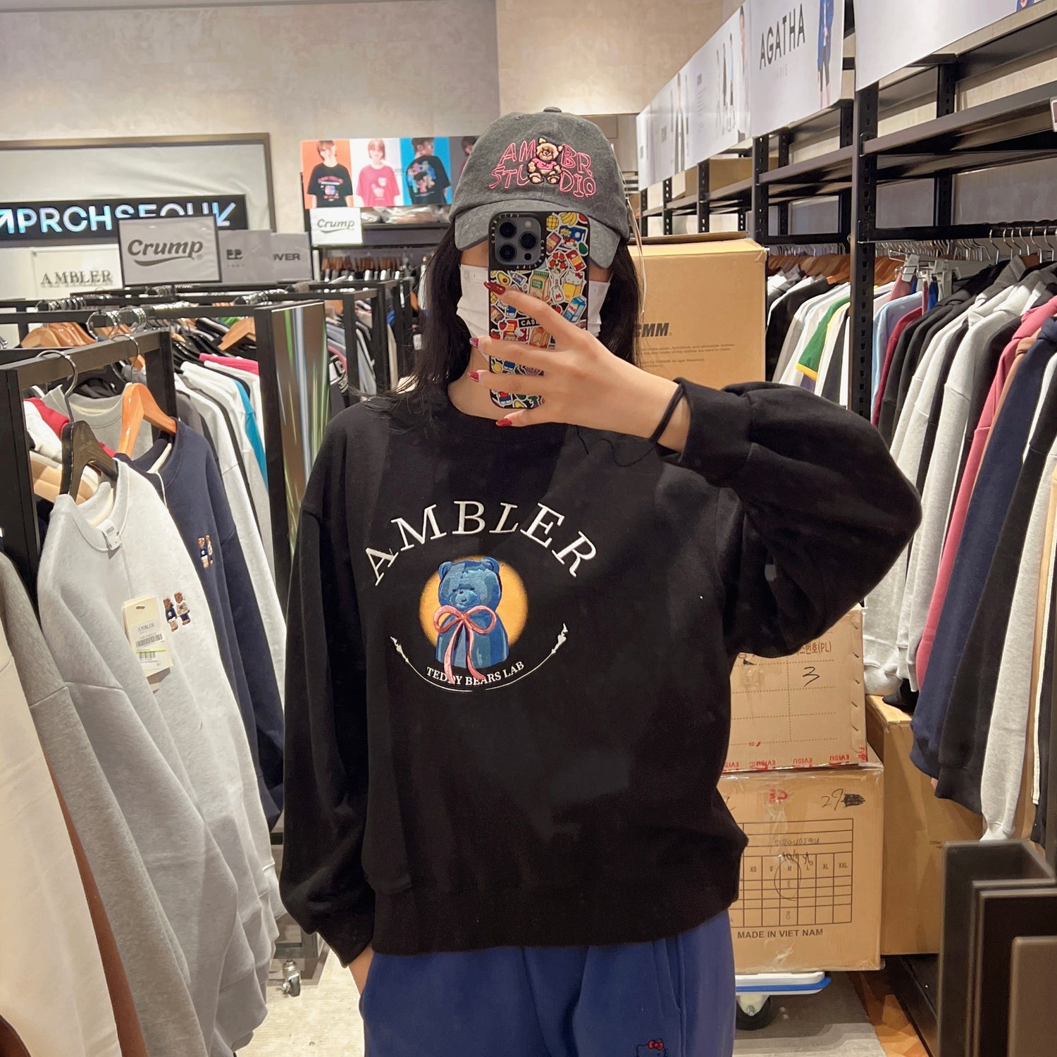 韓國 Ambler Blue Bear Yearbook Unisex Overfit Sweatshirt【AR033】 - STT Mall HK 靚太網購