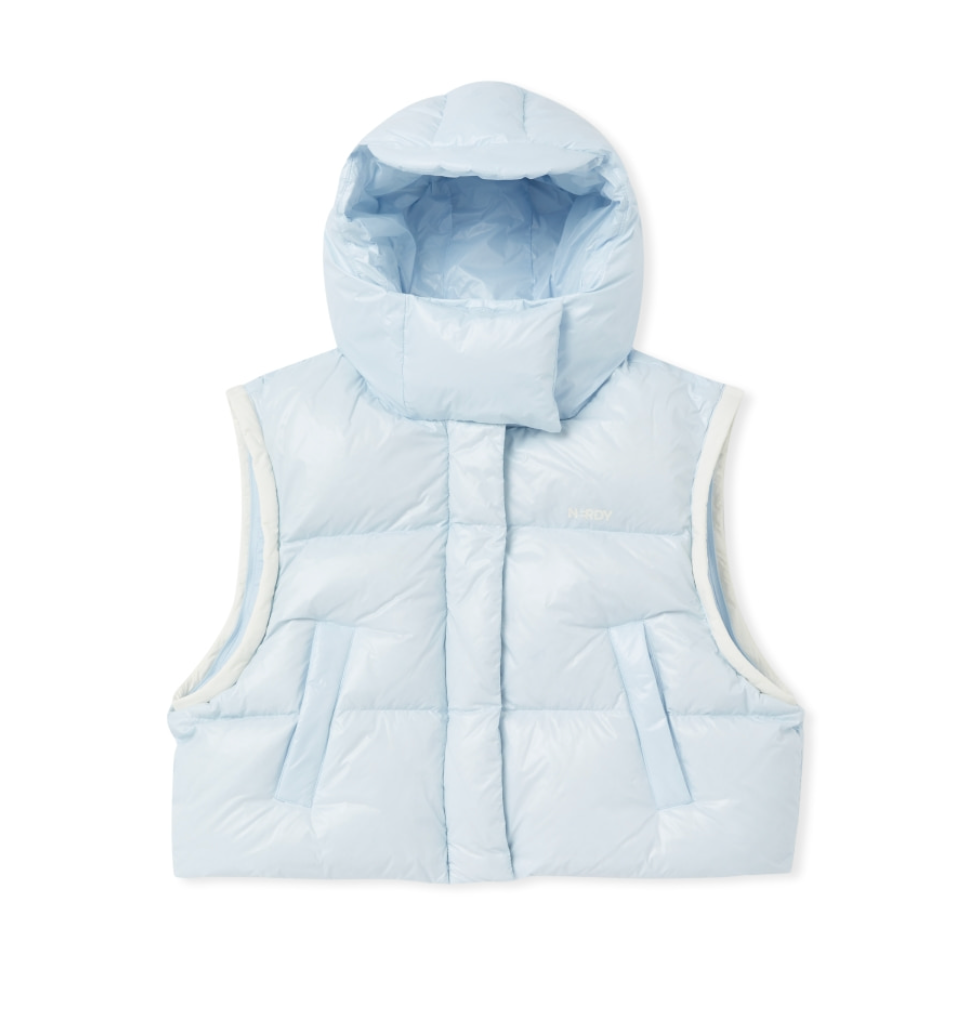 韓國 Nerdy Women's Detachable Sleeve Glossy Down Jacket (鴨絨)【NY011】