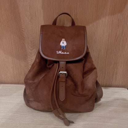韓國 Who.A.U Suede Backpack【WA199】