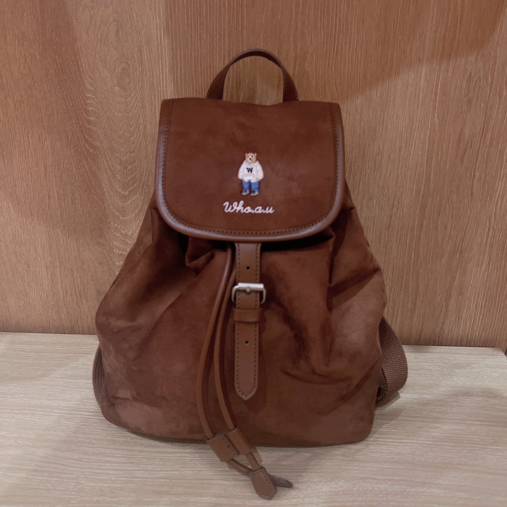 韓國 WhoAU Suede Backpack【WA199】