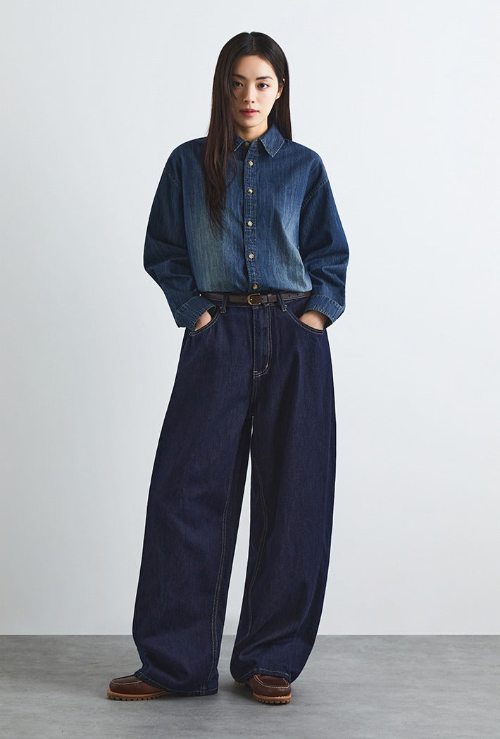 韓國 SPAO Women's Balloon Wide Jeans【SP370】