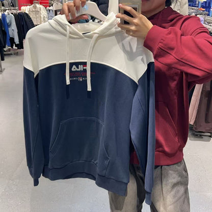 韓國 FILA Unisex Colorblock Logo Hoodie【FA036】