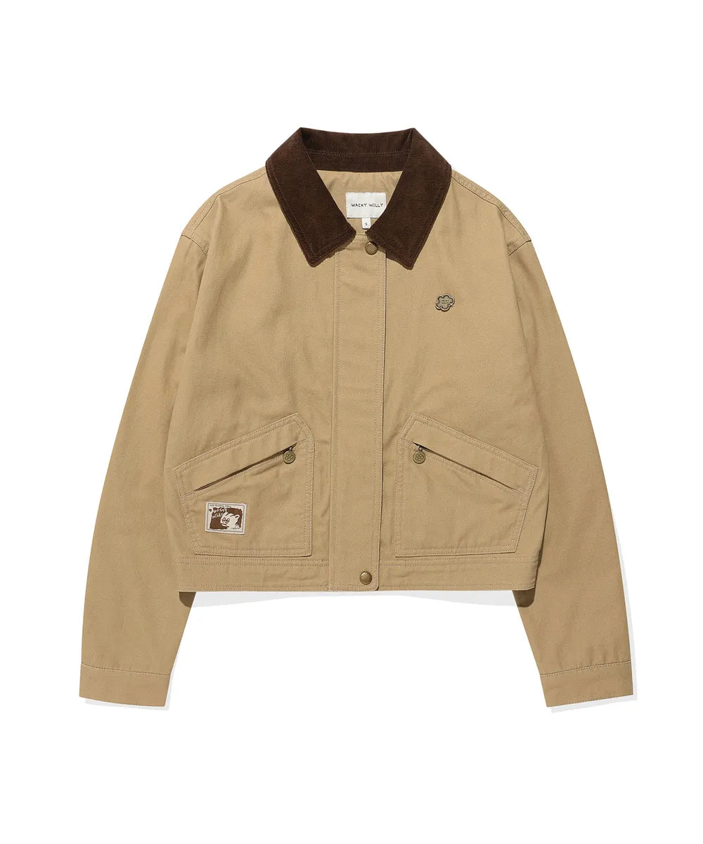韓國 Wacky Willy Women's Caracol-Colored Washed Cotton Jacket【WW073】