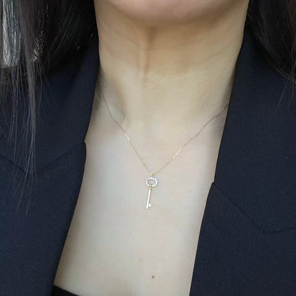 日本直送 輕奢小氣質鑰匙款黃金色項鍊【JS355】