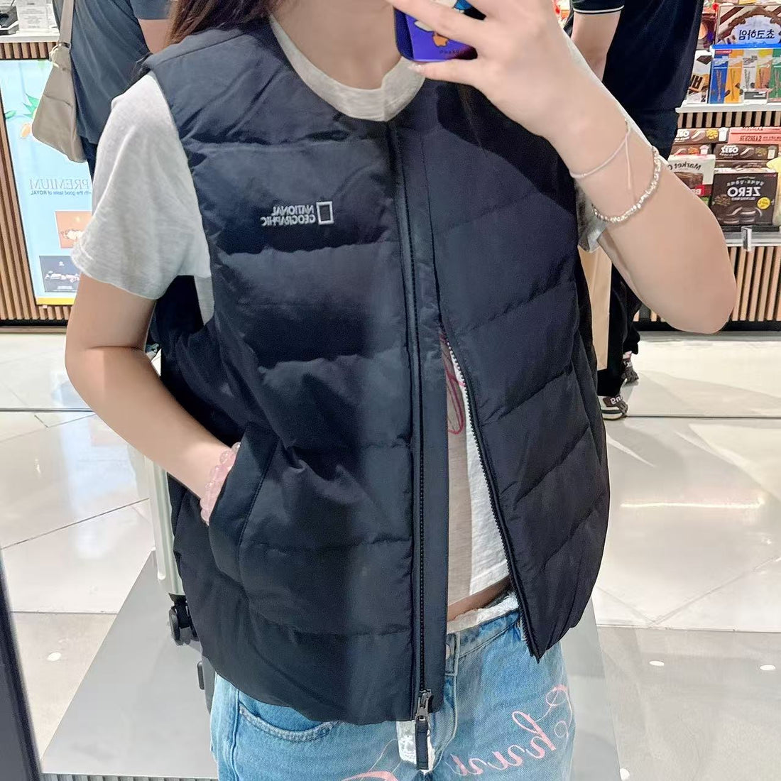 韓國 National Geographic 女裝 HERON 輕量 羽絨背心 (鵝絨)【NG013】