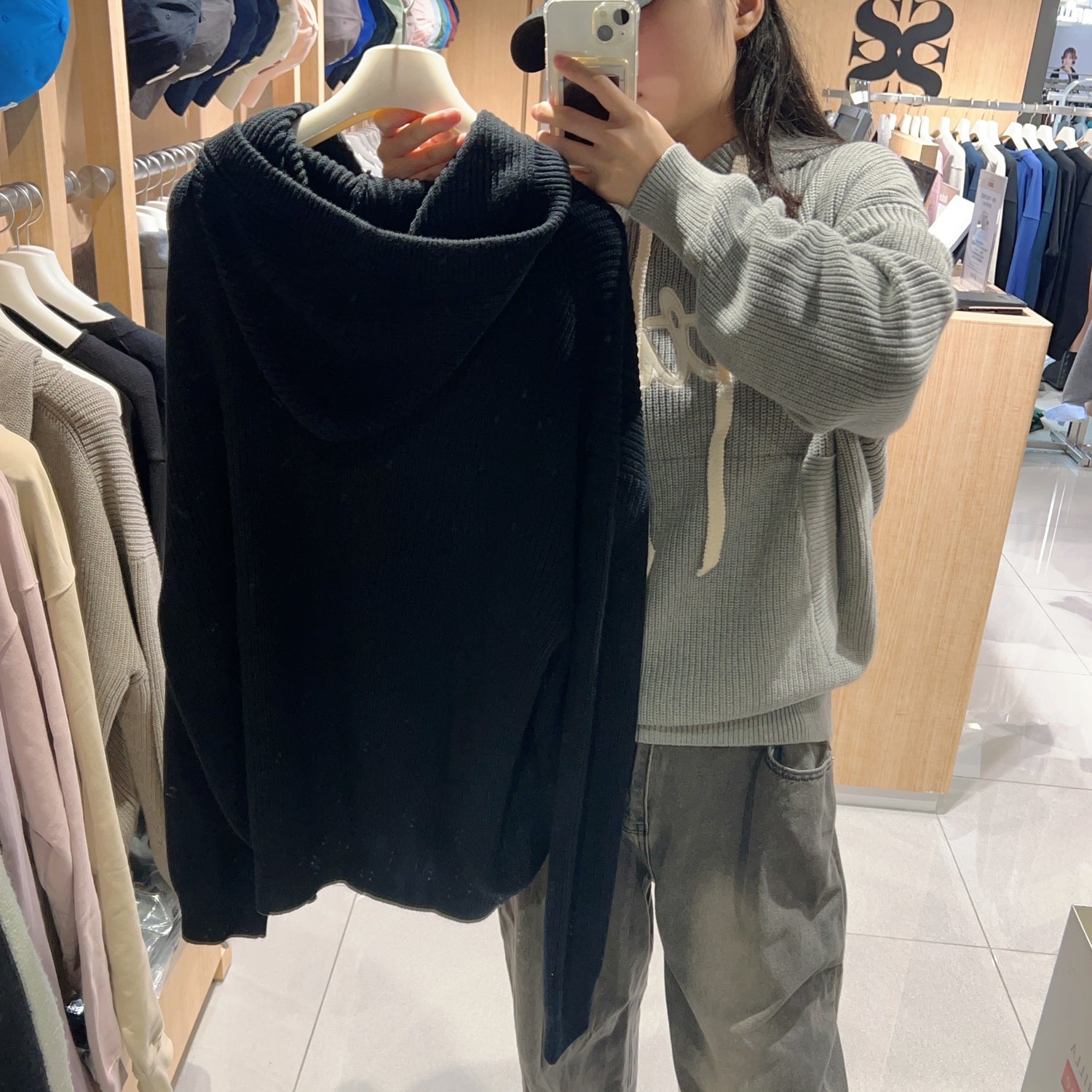 韓國 Satur Appliqué Logo Cashmere Blend Hooded Knit【SR148】