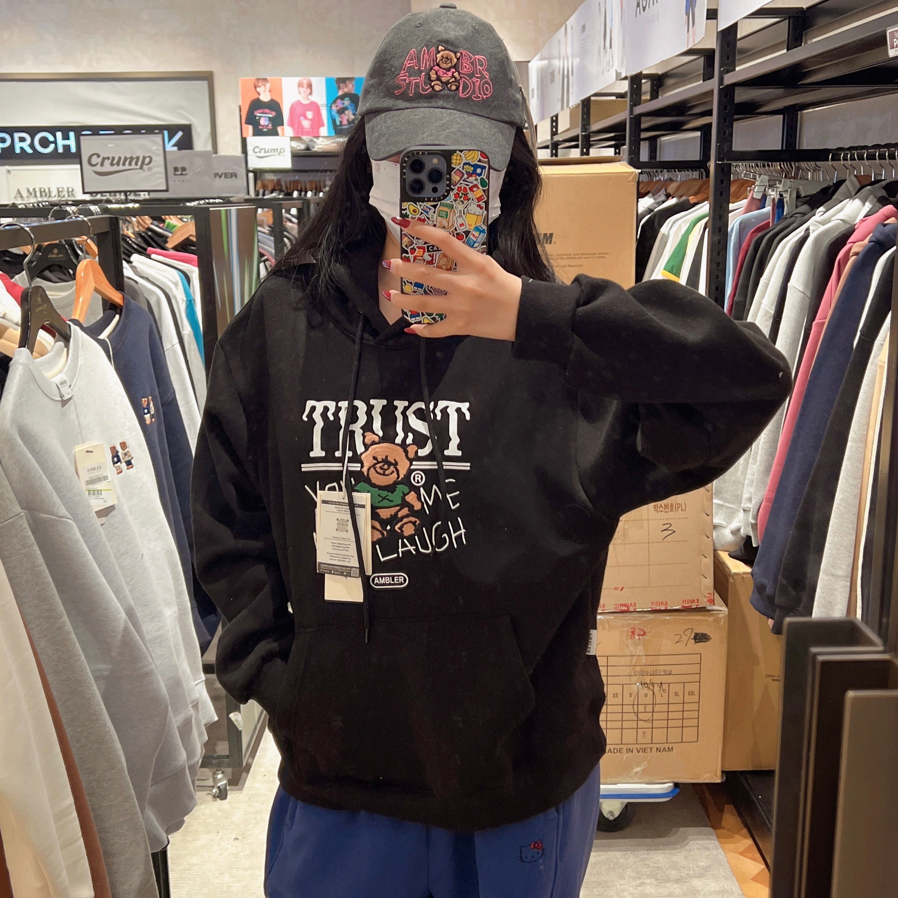 韓國 Ambler Trust Bear Overfit Fleece Hoodie【AR031】 - STT Mall HK 靚太網購