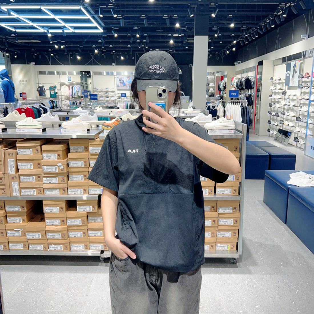 韓國 FILA Seersucker Short Sleeve Anorak【FA313】