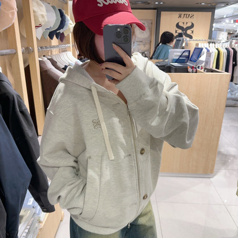 韓國 Satur Teo Cotton All Day Hood Zip-up【SR058】