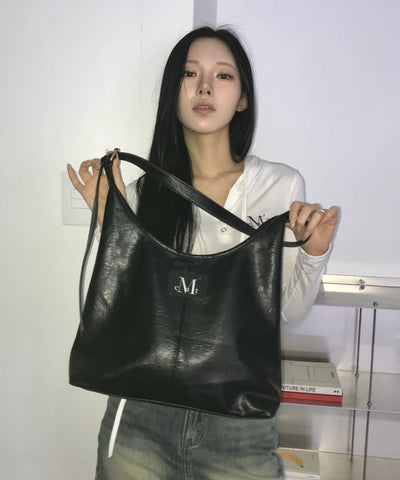 韓國 Mucent Crescent Leather Shoulder Bag【MU003】