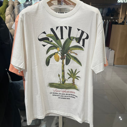 韓國 Satur Banana Tree Graphic T-Shirt【SR004】