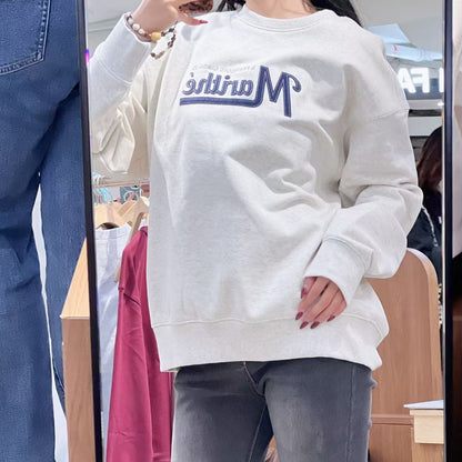 韓國 Marithe Francois Girbaud Applique Logo Oversized Sweatshirt (Brushed) 【MF772】