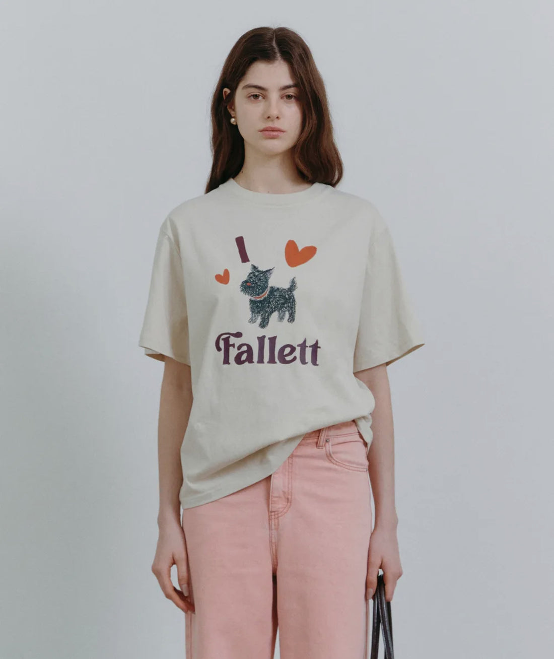 韓國 Fallett Puppy drawing overfit short sleeve T-shirt【FT001】