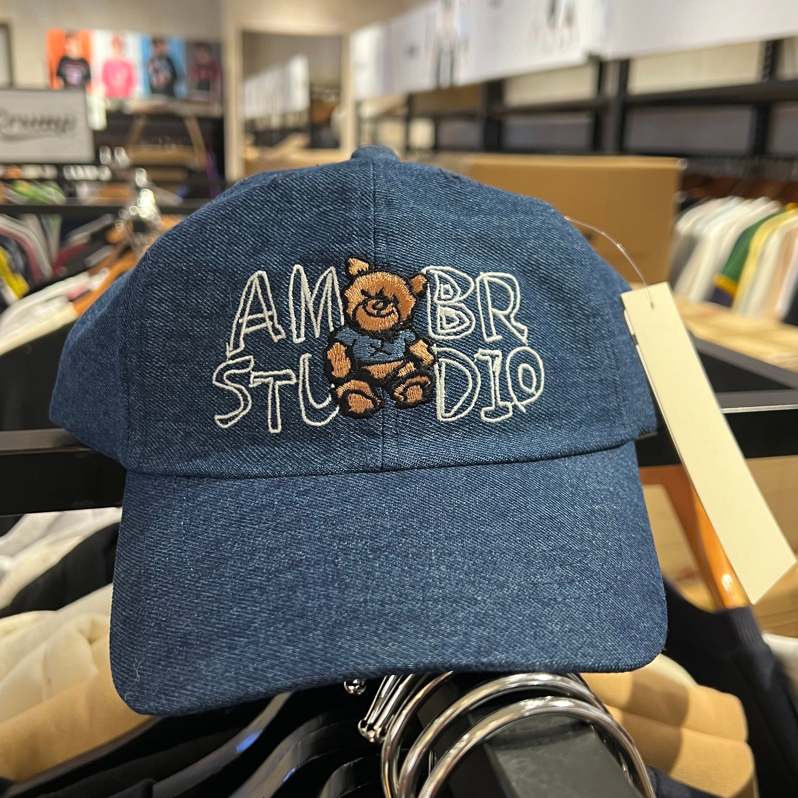 韓國 Ambler Embler Unisex Smile Bear Denim Embroidered Ball Cap Baseball Cap【AR009】 - STT Mall HK 靚太網購