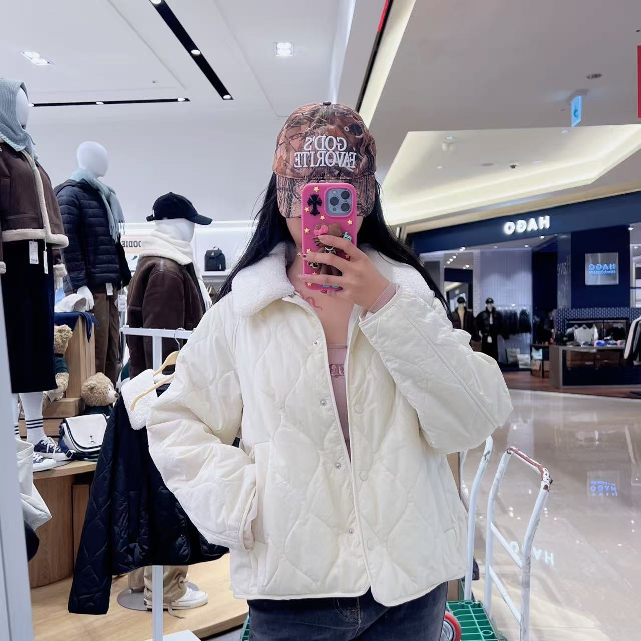 韓國 SPAO Detachable collar lightweight quilted jacket【SP192】