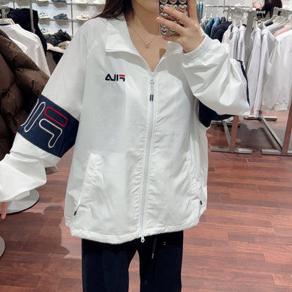 韓國 FILA Logo Sleeve Color Block Windbreaker【FA004】