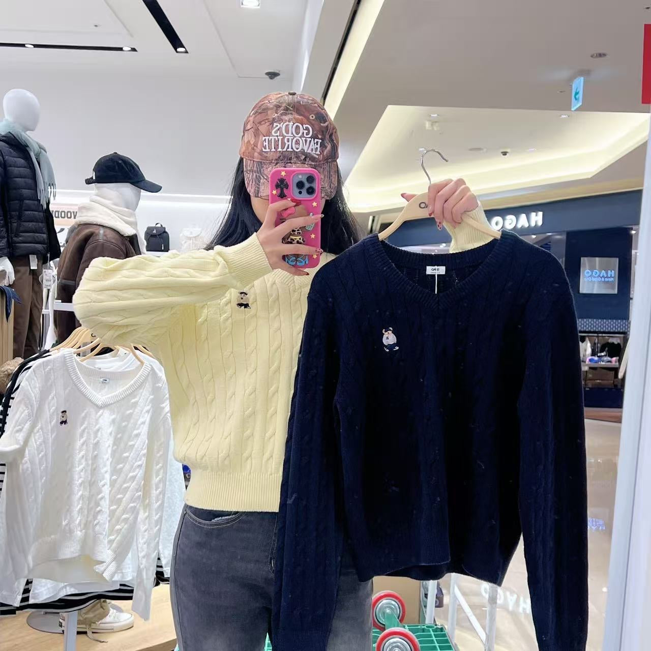 韓國 SPAO Woody Cable V-Neck Sweater【SP309】