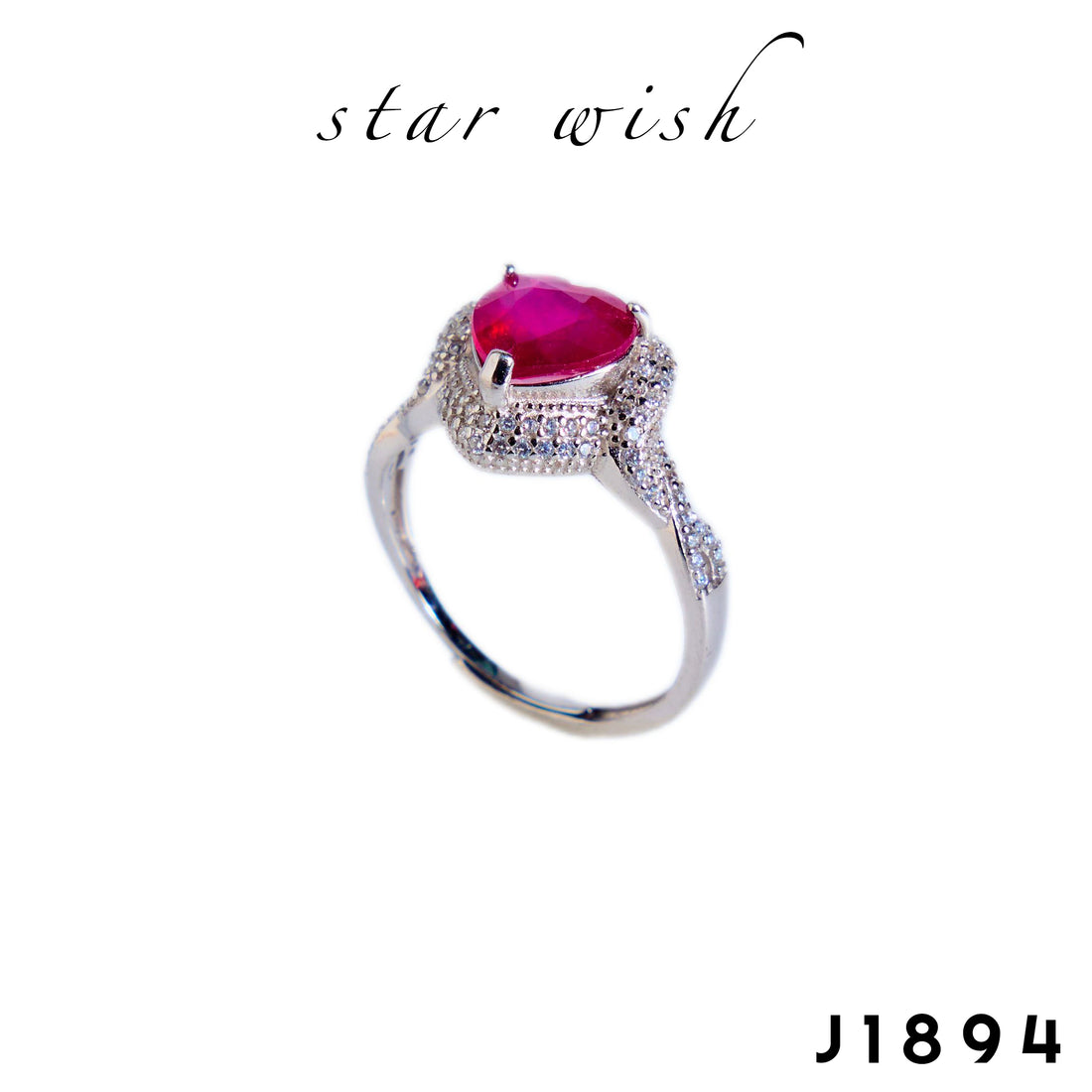 Star Wish S925銀 紅寶石戒指 J1894【SS520】
