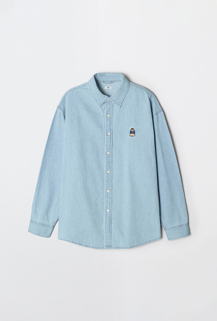韓國 SPAO Woody Overfit Denim Shirt【SP317】