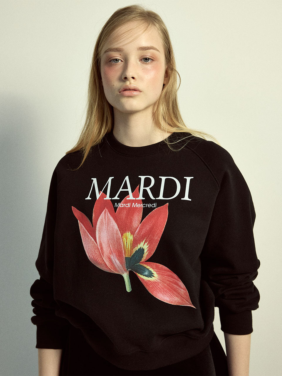 韓國 Mardi Mercredi Sweatshirt Raglan Lilies 03【MM212】