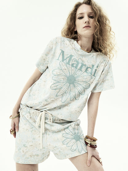 韓國 Mardi Mercredi Tshirt Fleur Flowermardi【MM247】