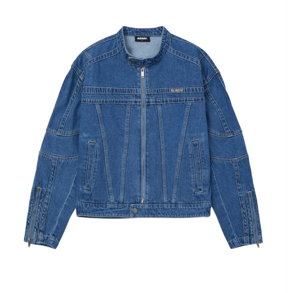 韓國 Nerdy Uni Ny Denim Biker Jacket【NY047】