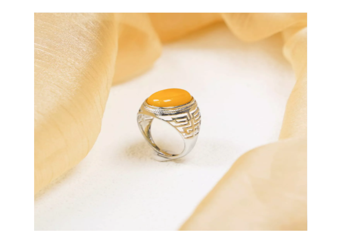 琥珀戒指 12*17mm【SE626】