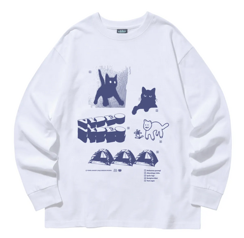 韓國 Video Jockey Wear it and you'll be a hipster LS T-shirt【VJ079】