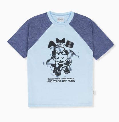 韓國 Ambler I Am A Cool Cat Raglan Graphic Short Sleeve T-shirt【AR109】