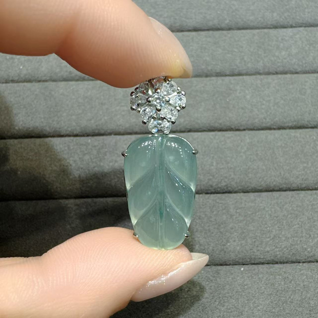 合金藍水葉子吊墜【KX615】