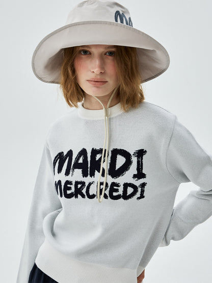 韓國 Mardi Mercredi Brush Logo Jacquard Pullover【MM228】