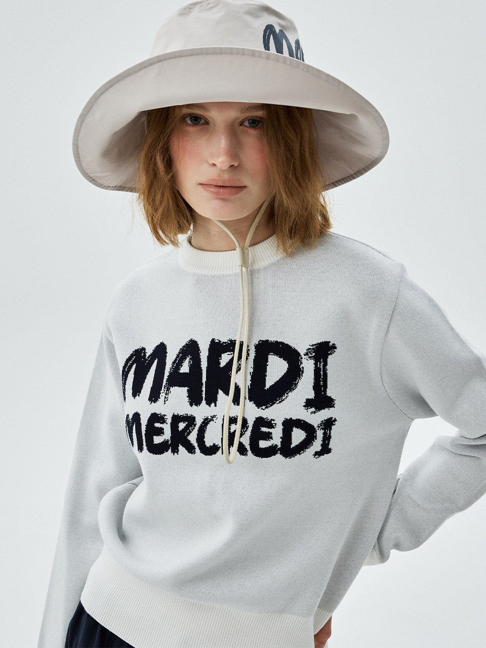 韓國 Mardi Mercredi Brush Logo Jacquard Pullover【MM228】