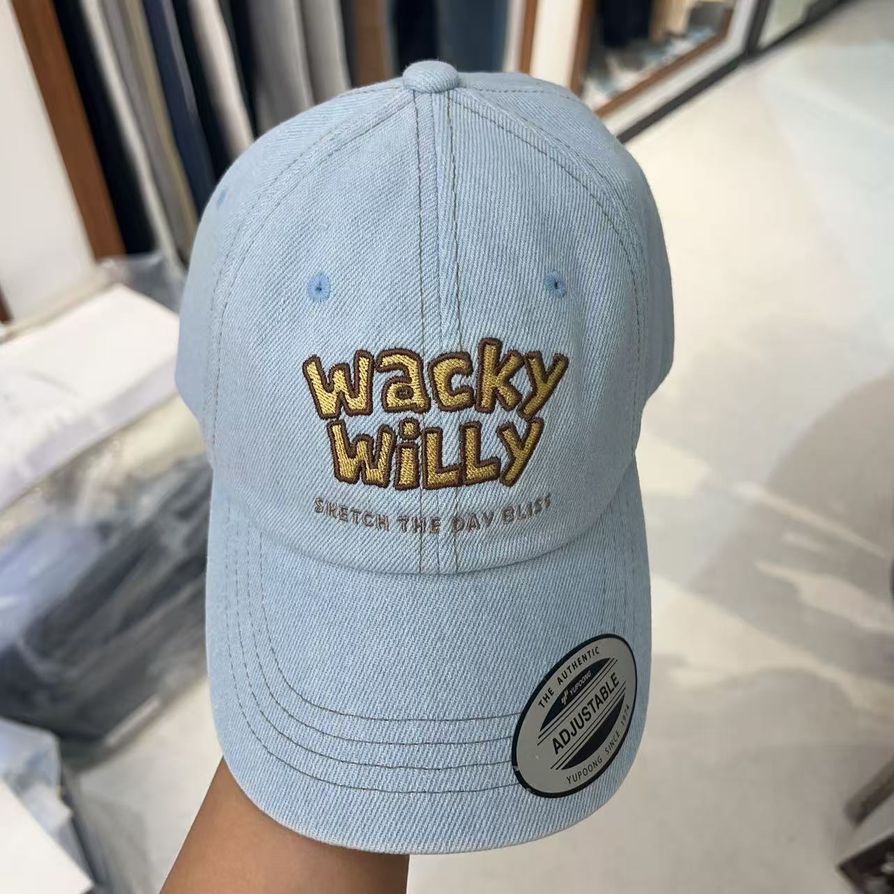 韓國 Wacky Willy Typo Denim Ball Cap【WW044】