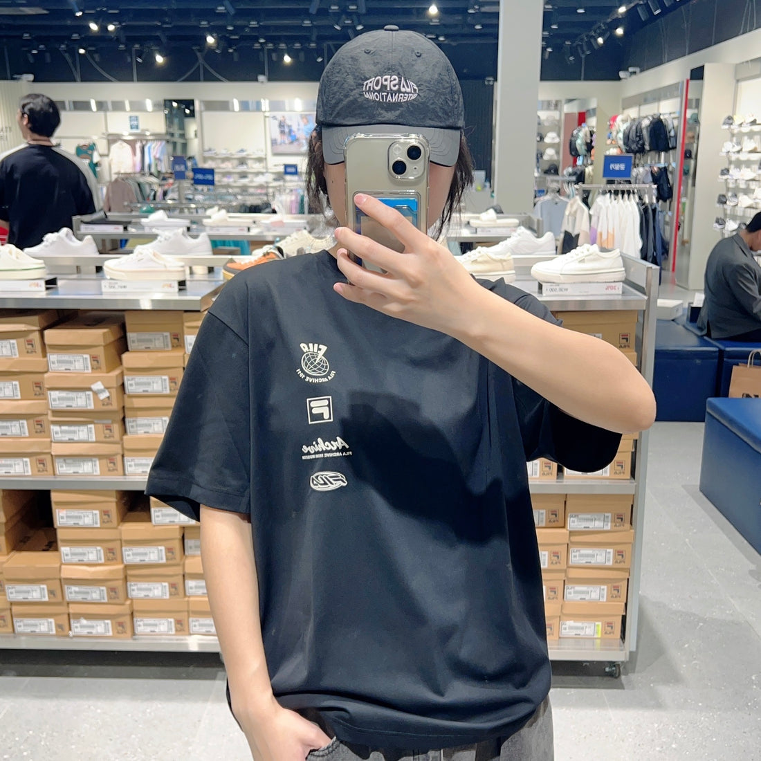 韓國 FILA Supima Layered Logo Short Sleeve T-Shirt【FA300】