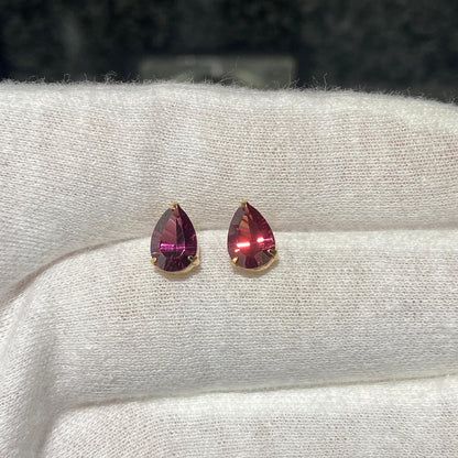 日本直送 天使之淚水滴石榴石金耳釘【JS414】