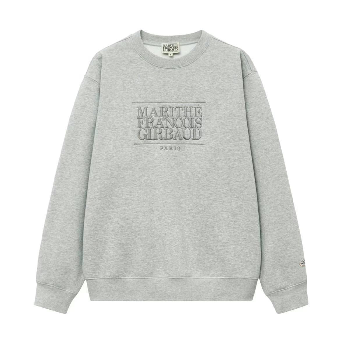 韓國 Marithe Francois Girbaud Classic Logo Embroidery Sweatshirt Brushed