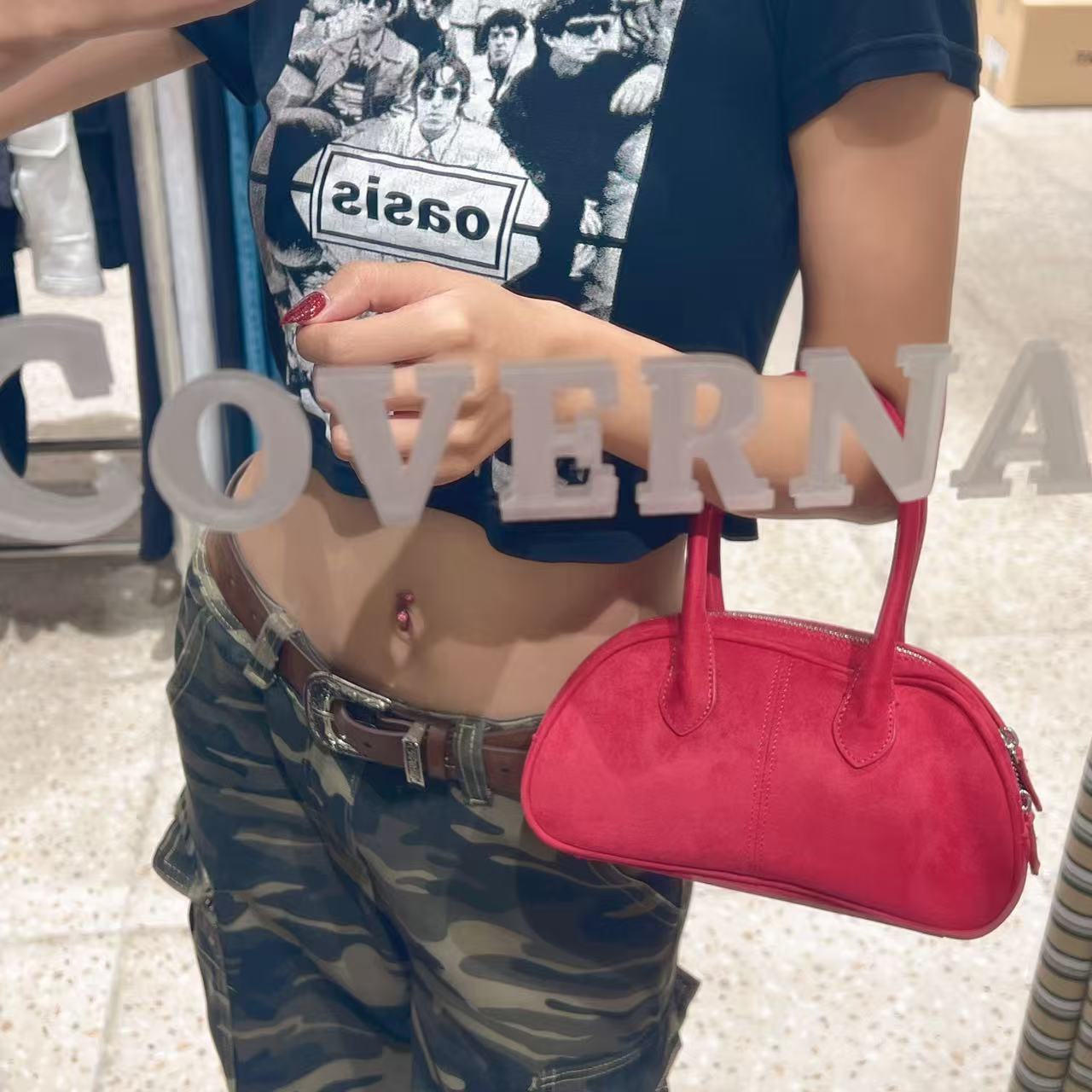 韓國 Covernat Cloverheart Classic Suede Tote Bag【CO010】