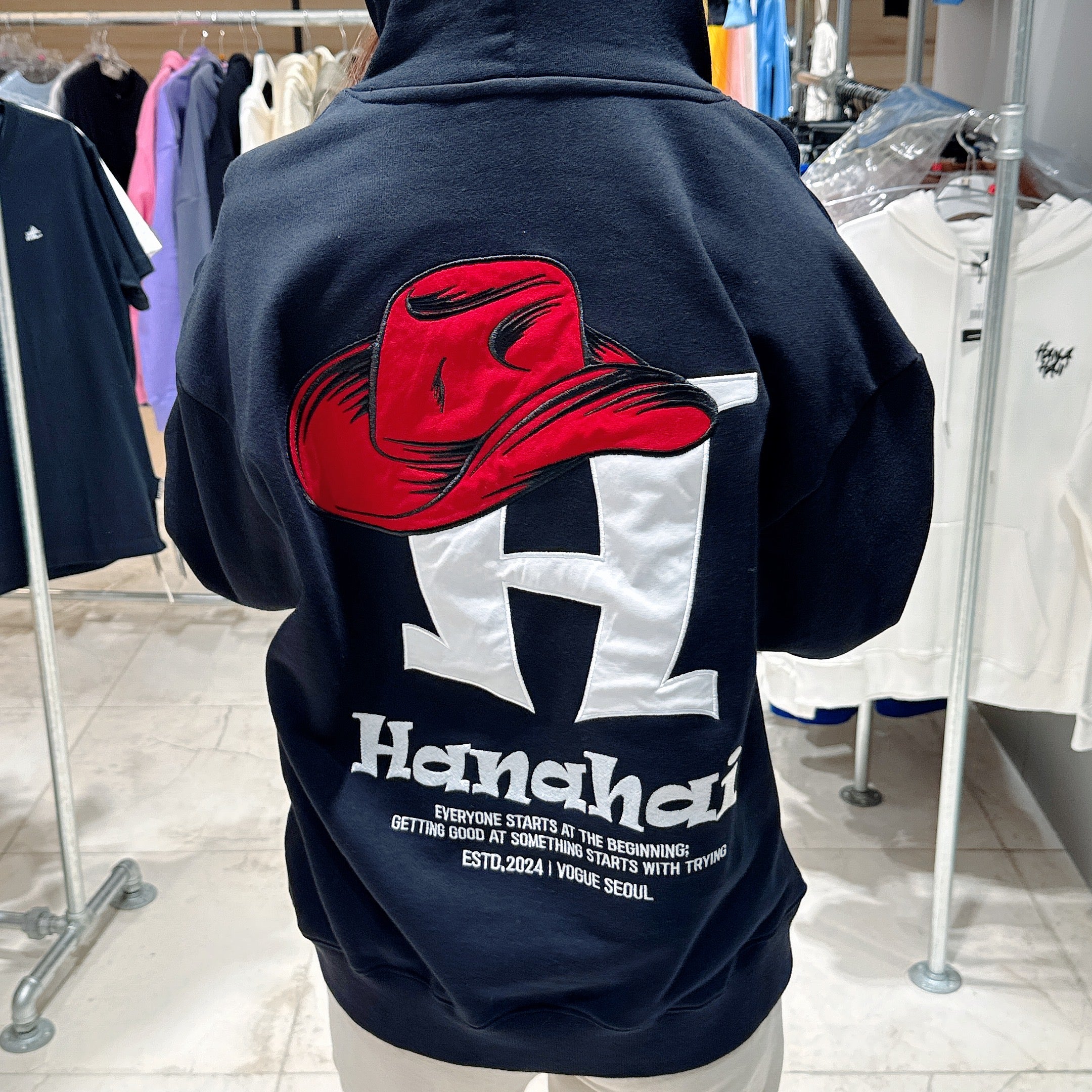 韓國 HANAHAII 刺繡草帽連帽衞衣【HA026】 - STT Mall HK 靚太網購