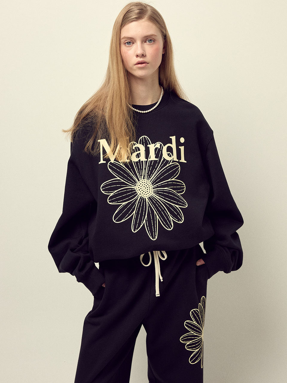 韓國 Mardi Mercredi Oversized Sweatshirt Flowermardi【MM222】