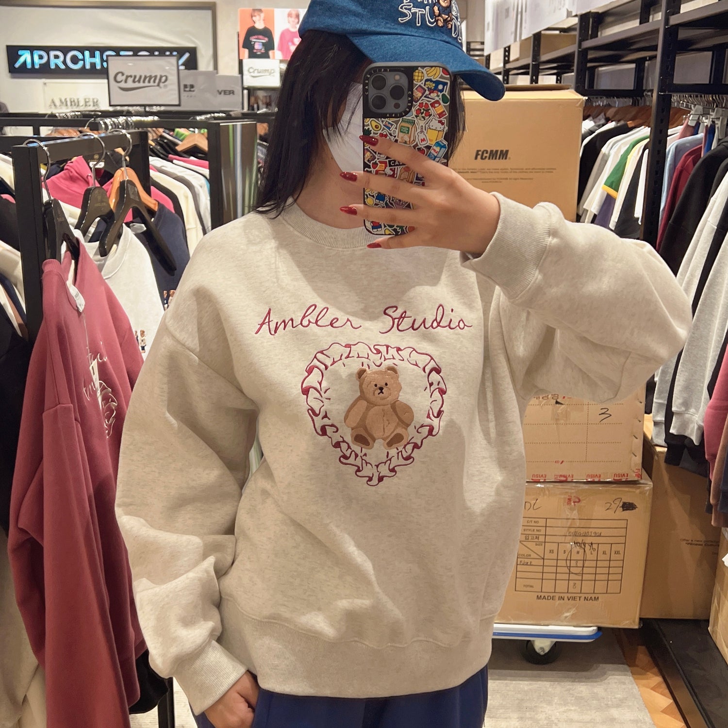 韓國 Ambler Cozy Bear Embroidered Hoodie【AR054】 - STT Mall HK 靚太網購