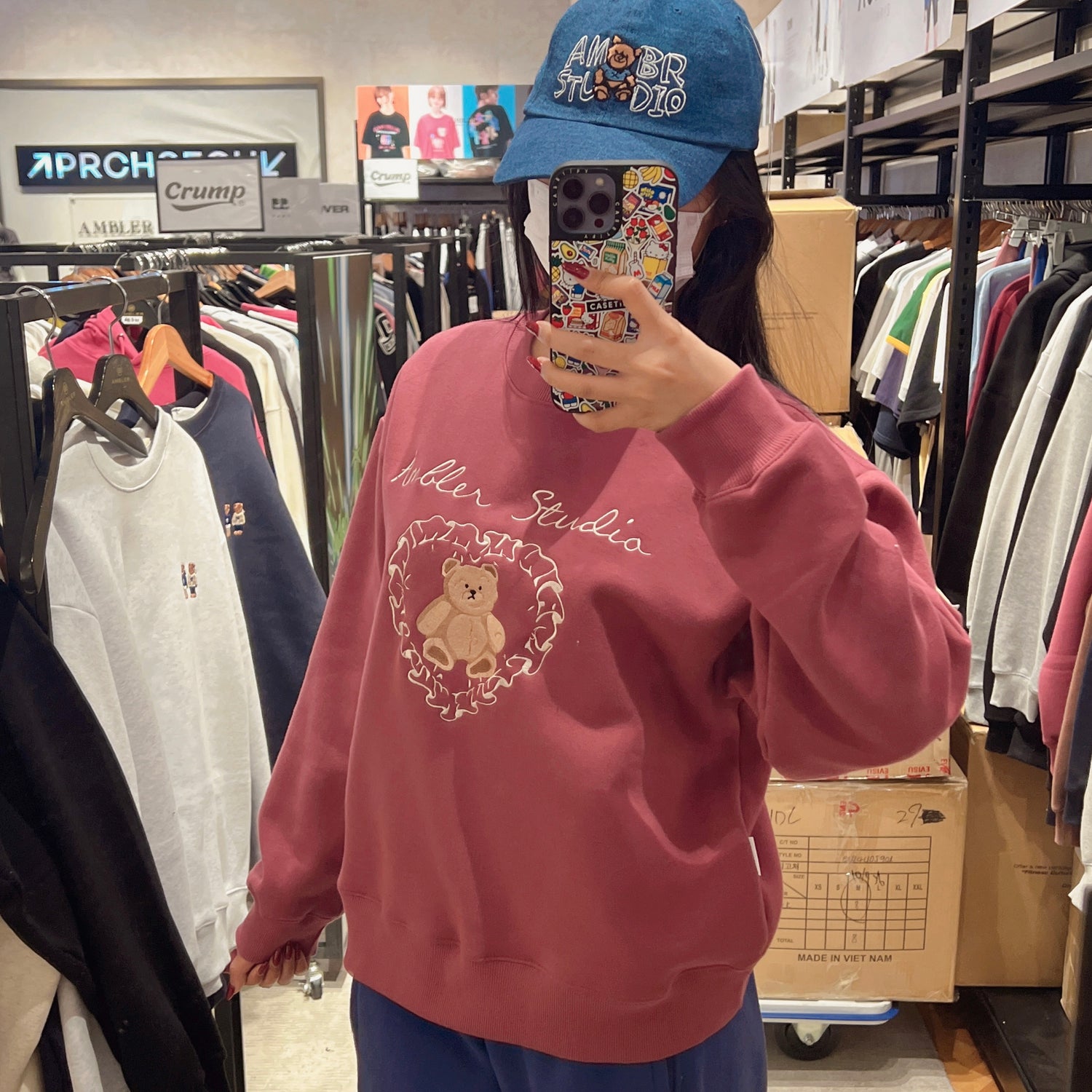 韓國 Ambler Cozy Bear Embroidered Hoodie【AR054】 - STT Mall HK 靚太網購