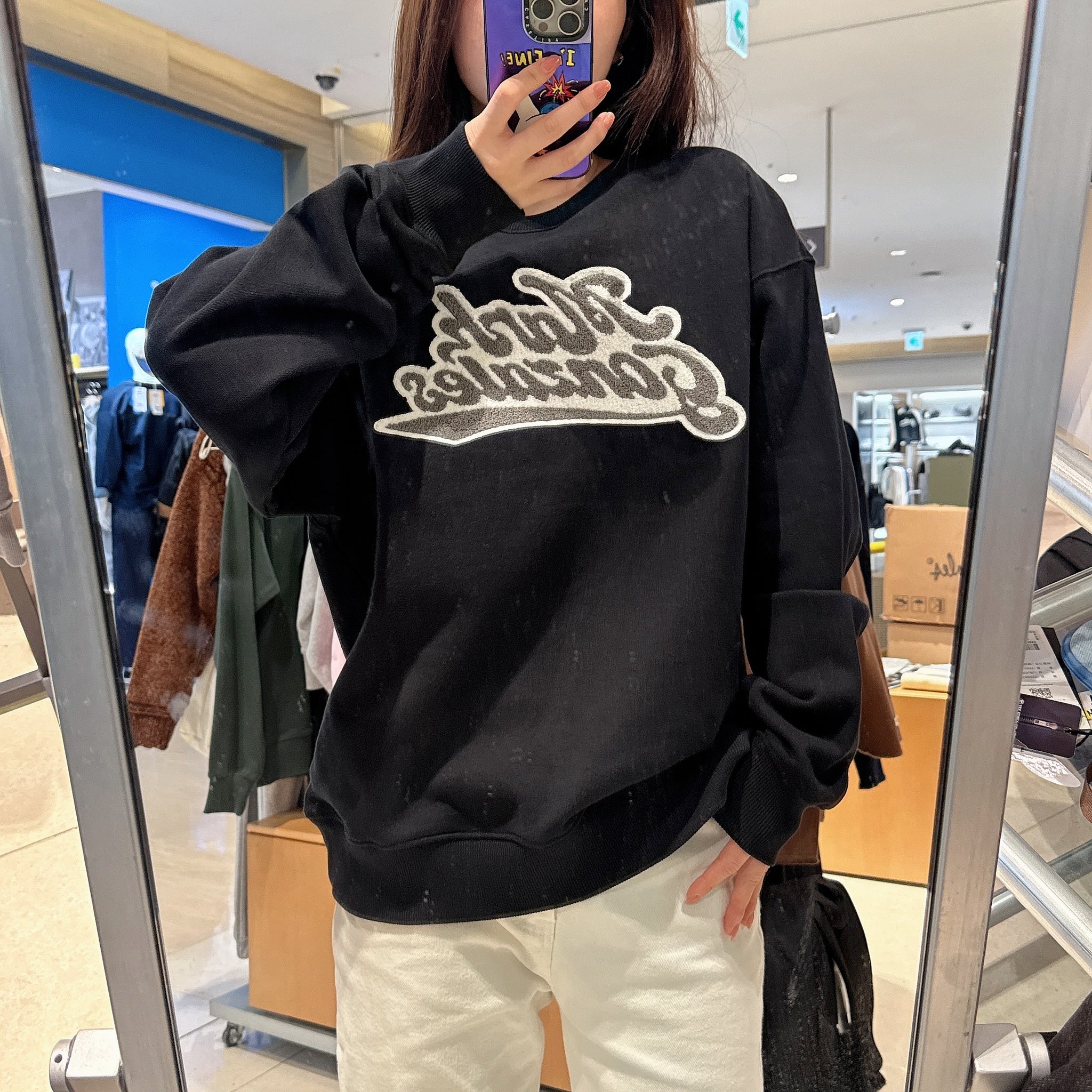 韓國 Mark Gonzales Typo Boucle Embroidery Sweatshirt【MG194】