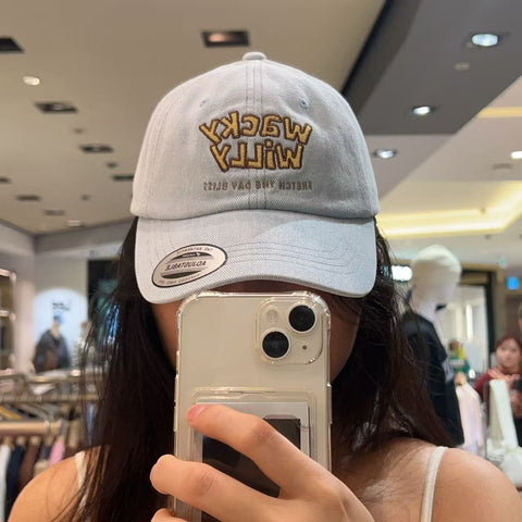 韓國 Wacky Willy Typo Denim Ball Cap【WW044】