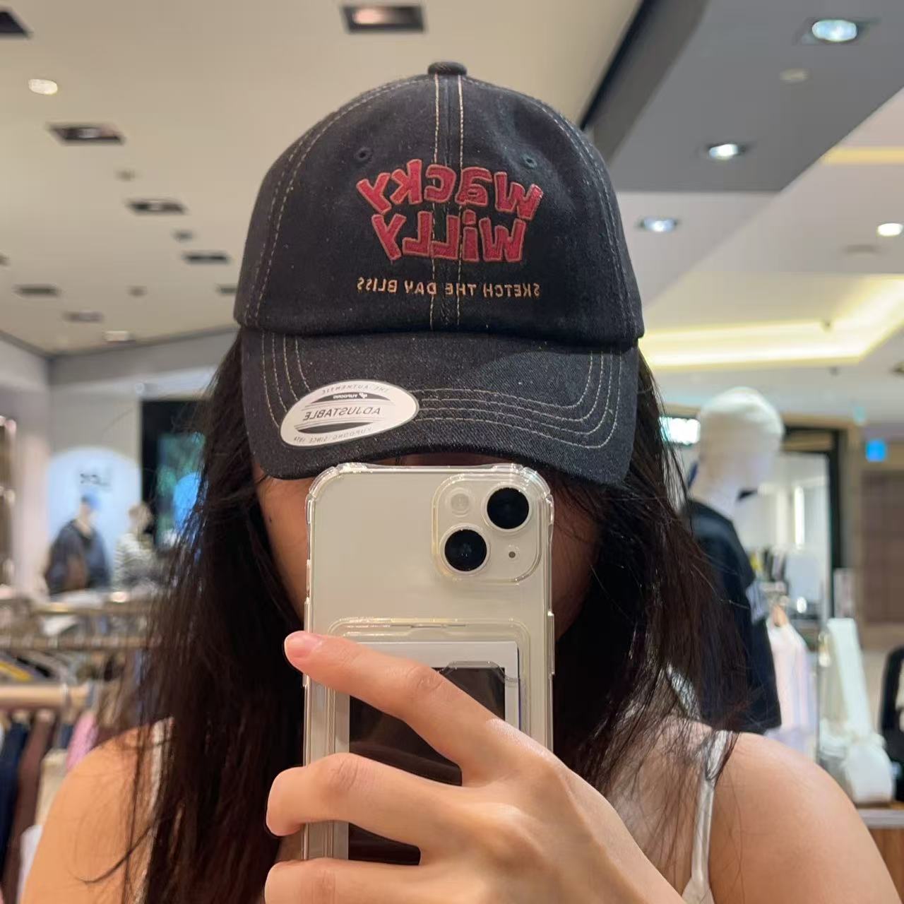 韓國 Wacky Willy Typo Denim Ball Cap【WW044】